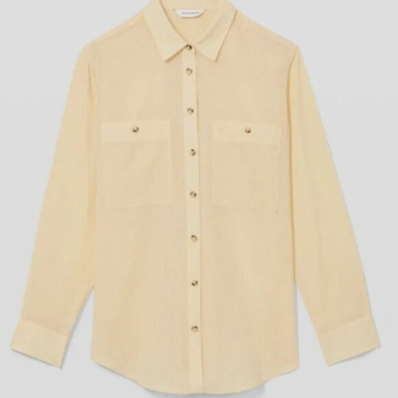 Club Monaco Linen Button Down Shirt in Banana Cream - 80% off MSRP!! - Picture 3 of 3